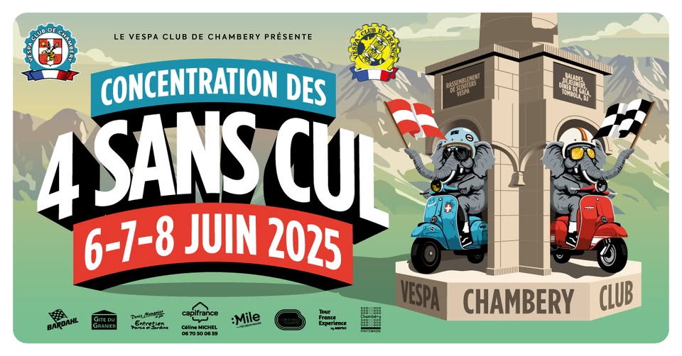 Le Vespa Club de Chambéry vous attend nombreux à sa concentration